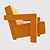 Modern Orange Armchair: Stylish Comfort 3D model small image 2