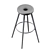 Sleek Kitson Barstool: Natural Wood, Black 3D model small image 3