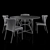 Curran Dining Set: Chairs & Round Table 3D model small image 3