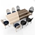 Elegant 6-8 Person Wood Dining Set 3D model small image 2