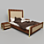Custom Design Wood and Brass Bed 3D model small image 2