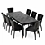 Elegant Hermitage Dining Set 3D model small image 1