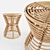 Boho Chic Luna Rattan Side Table 3D model small image 1