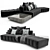 Modern Minotti Freeman Lounge Set 3D model small image 2