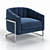Blue Metal Frame Chair - Garda Decor ZW-777 3D model small image 1