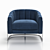 Blue Metal Frame Chair - Garda Decor ZW-777 3D model small image 2