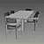 Modern Balmain Aluminum Dining Set 3D model small image 2