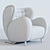 Minotaure Lounge Armchair 3D model small image 3