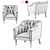 Elegant Somerville Buttoned Chair 3D model small image 2