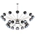 Sleek Brass Chandelier | BLACK_WIDOW 3D model small image 1