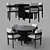 Balmain Aluminum Dining Table & Armchair 3D model small image 1