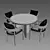 Balmain Aluminum Dining Table & Armchair 3D model small image 2