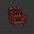 Elegant Charm: Hubbard Wingback Chair 3D model small image 3