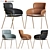 Strike LO Debi: Modern Leather and Metal Dining Chair 3D model small image 1