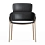 Strike LO Debi: Modern Leather and Metal Dining Chair 3D model small image 3