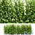 Lush Green Hedge Panel - 2 Element Garden Privacy Screen 3D model small image 1