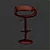 Modern Swivel Bar Stool 3D model small image 3