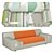 Elegant Greens: VITRA Butterfly Sofa 3D model small image 2