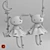 Rabbit and Cat Plush Swing Toy: A Whimsical Playtime Delight 3D model small image 3