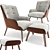 Elegant Shangri-La Milla Armchair & Ottoman 3D model small image 1