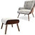 Elegant Shangri-La Milla Armchair & Ottoman 3D model small image 2