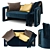 Luxury Velvet Armchair with Armrests 3D model small image 2
