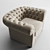Vintage Chesterfield Armchair 3D model small image 3