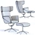 Elegant Swivel Chair Set 3D model small image 2