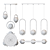 Hoop Trio Pendant Lights 3D model small image 3