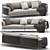 Elegant Greene Living Divan Sofa 3D model small image 1