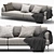 Elegant Greene Living Divan Sofa 3D model small image 2