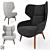 Coy Soft Armchair: Embracing Individuality 3D model small image 1