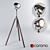 Modern Brushed Metal Tripod Floor Lamp 3D model small image 1