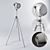 Modern Brushed Metal Tripod Floor Lamp 3D model small image 3