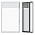 Sleek White Window with Roller Blind 3D model small image 1