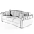 Elegant Amadeus Folding Sofa 3D model small image 3