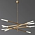 Modern Brass LED Chandelier 3D model small image 2