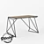 Loft Wood Metal Desk 3D model small image 1