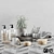 Marble Bathroom Set: Bodywash, Shampoo, Soap, Towels 3D model small image 1