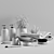 Marble Bathroom Set: Bodywash, Shampoo, Soap, Towels 3D model small image 3