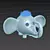 Cute Felt Grey Elephant Toy 3D model small image 2