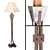Slate Aura: Hand-Carved Copper Accented Floor Lamp 3D model small image 1