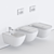 Duravit HAPPY D.2 WC: Elegant Wall-Hung Solution 3D model small image 3