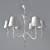 Modern White Frame Chandelier 3D model small image 1