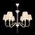 Modern White Frame Chandelier 3D model small image 2