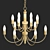 Elegant Antique Brass Chandelier 3D model small image 1