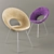 Modern Ring Chair | Stylish Armchair in Two Colors 3D model small image 1