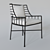 Sleek Metal Chair 3D model small image 1