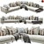 Elegant Minotti White Sofa Set 3D model small image 1