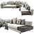 Elegant Minotti White Sofa Set 3D model small image 2